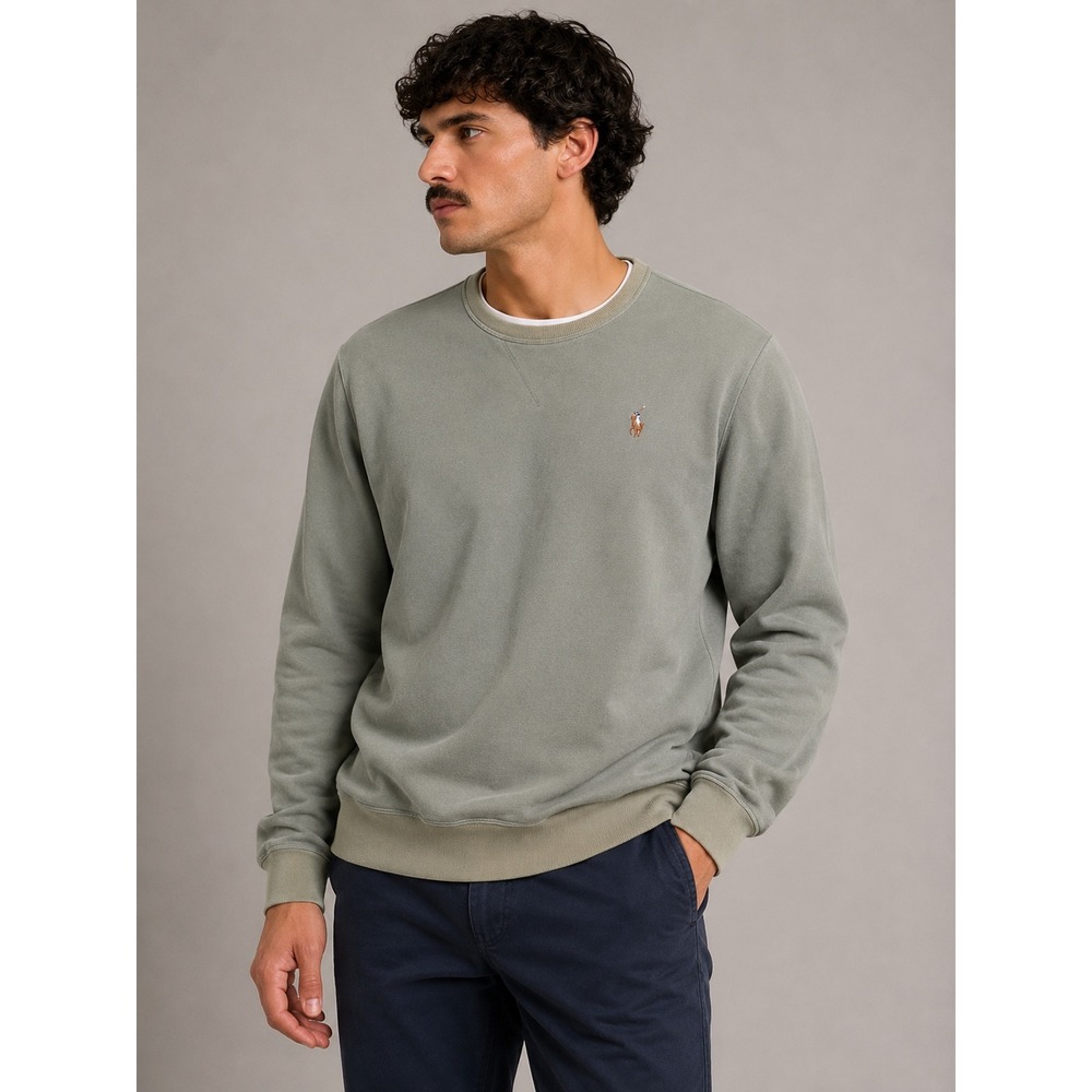Polo Ralph Lauren Mens Custom Fit Crewneck Sweatshirt Sage Green Large Pony Logo